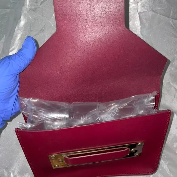 Sophie Hulme burgundy envelope purse - Picture 6 of 11